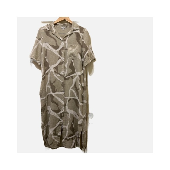 Kaktus | Dresses | Kaktus Women Linen Dress Made In Italy Sz S Lagenlook  Beige Pockets | Poshmark